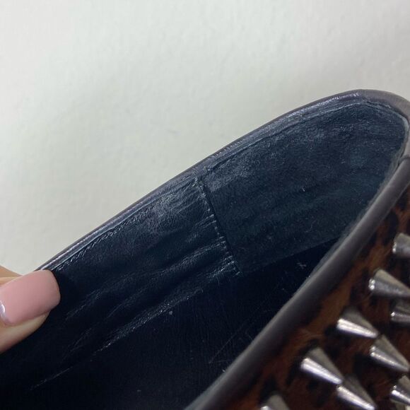 Unif Hellraiser Spiked Leopard Print Loafers Size 7 - Picture 8 of 8